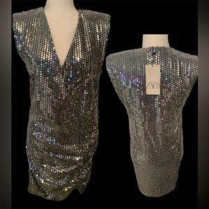 NWT ZARA SEQUIN DRESS SIZE SMALL
